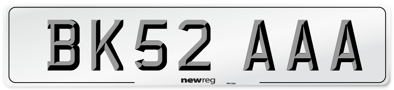 BK52 AAA Number Plate from New Reg